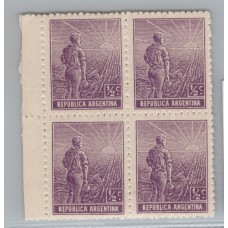 ARGENTINA 1911 GJ 328b CUADRO DE ESTAMPILLAS NUEVAS MINT VARIEDAD CON Y SIN FILIGRANA U$ 18